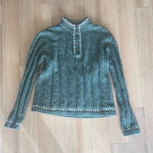 Sage Heather Woolrich Quarter Zip